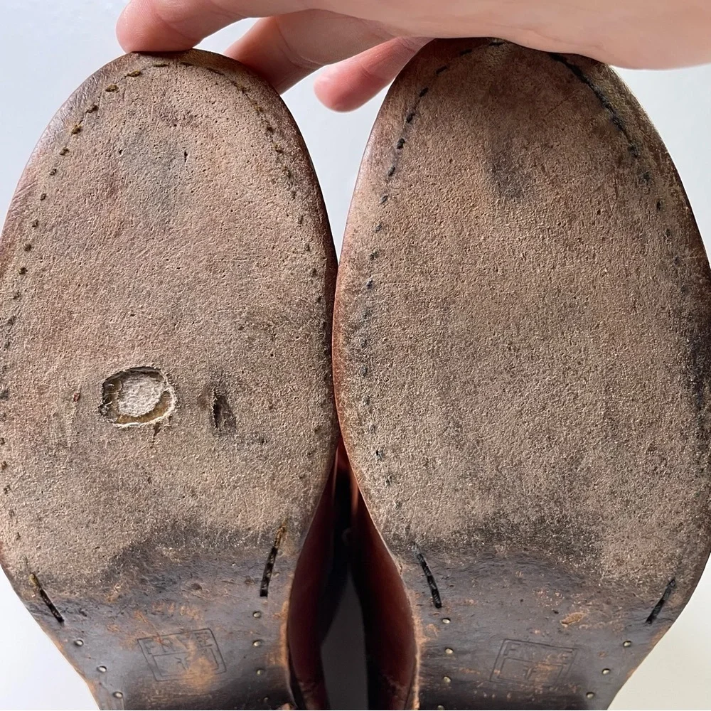 Frye Melissa Button Riding Boot Cognac Brown Women’s Size 7.5B Western Country - Picture 6 of 16